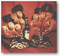 wine rack, musical instrument lamps, Hanukkah menorahs, book ends, clocks, jewelry boxes